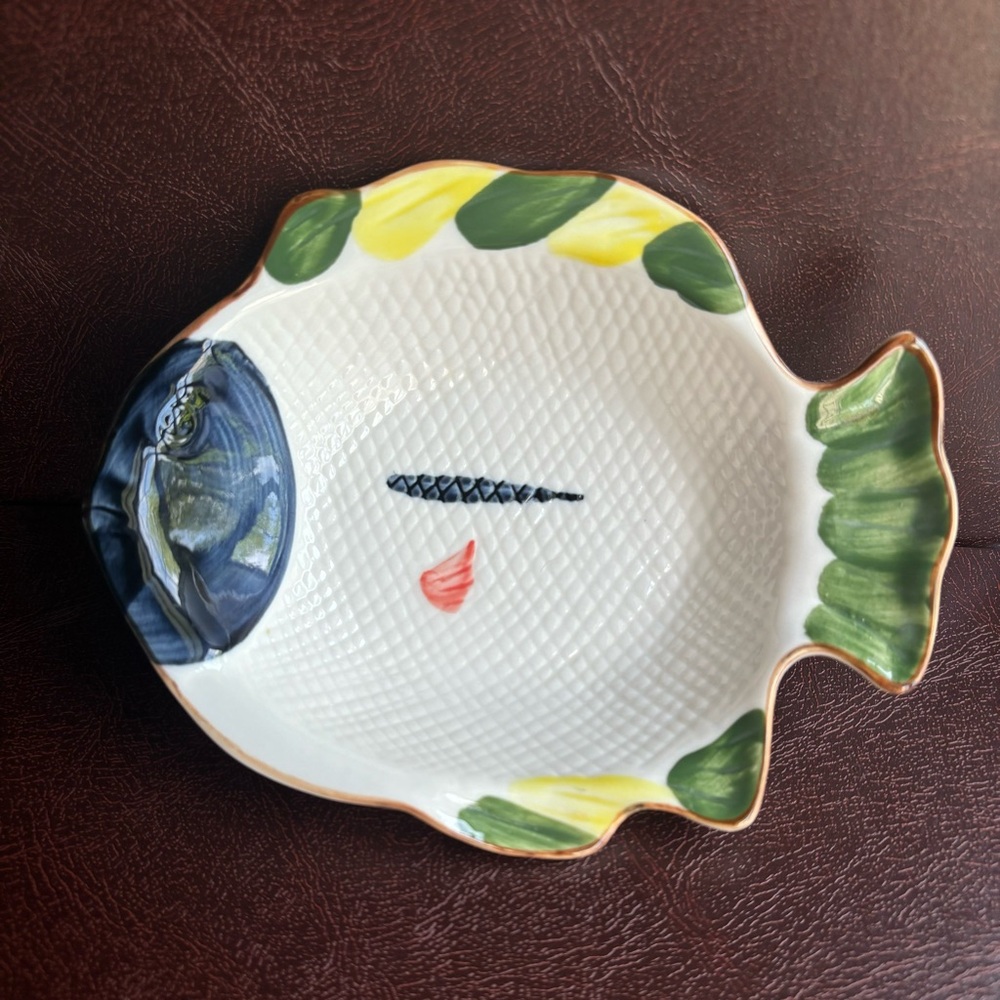 Vintage Fish‎ Shaped Vietnamese Ceramic Rice Bowl